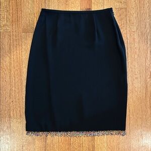 Harold’s Elegant Black Beaded Hem Skirt Size 6
